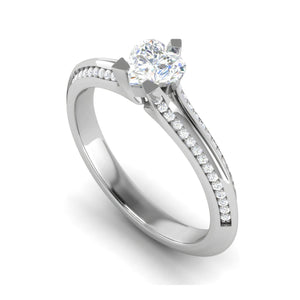 Jewelove™ Rings I VS / Women's Band only 30-Pointer Heart Cut Solitaire Split Diamond Shank Platinum Ring JL PT RP HS 187