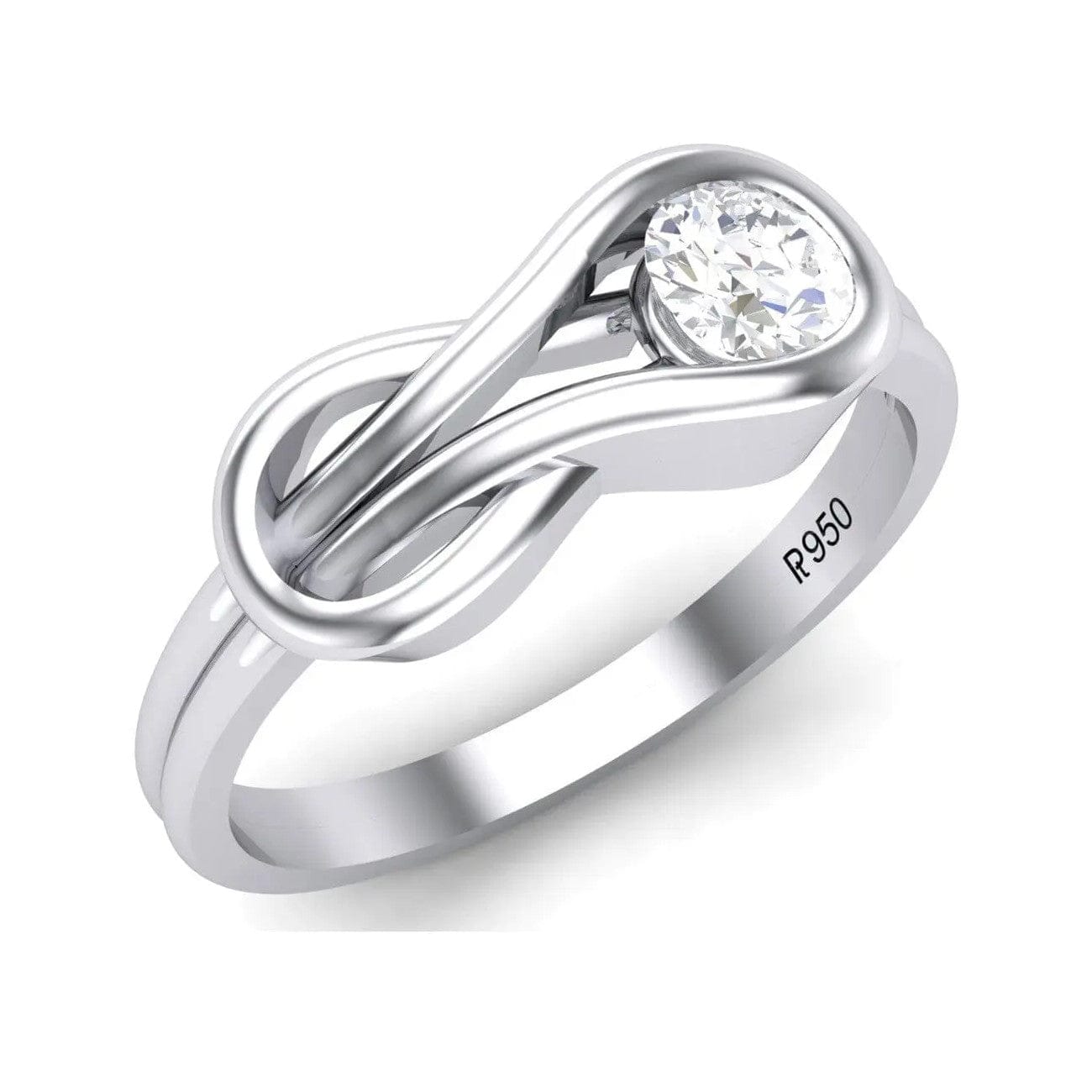 Jewelove™ Rings 30-Pointer Infinity Platinum Solitaire Ring for Women JL PT 468