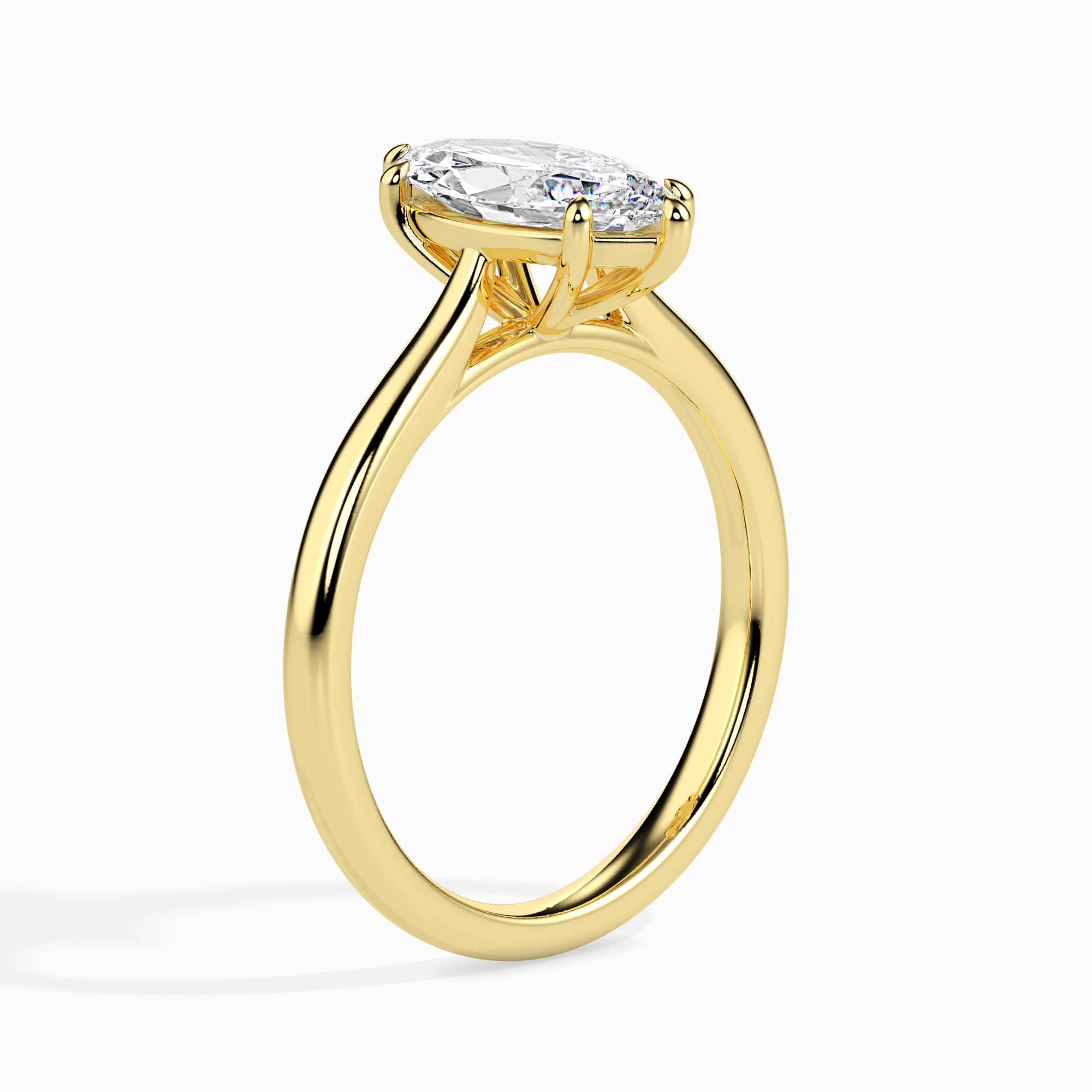 Jewelove™ Rings Women's Band only / VS I 30-Pointer Marquise Cut Solitaire Diamond 18K Yellow Gold Ring JL AU 19009Y