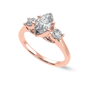 Jewelove™ Rings Women's Band only / VS I 30-Pointer Marquise Cut Solitaire Diamond Accents 18K Rose Gold Ring JL AU 1236R