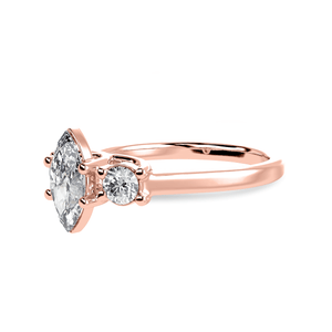 Jewelove™ Rings Women's Band only / VS I 30-Pointer Marquise Cut Solitaire Diamond Accents 18K Rose Gold Ring JL AU 1236R