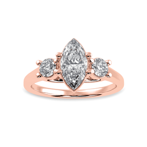 Jewelove™ Rings Women's Band only / VS I 30-Pointer Marquise Cut Solitaire Diamond Accents 18K Rose Gold Ring JL AU 1236R