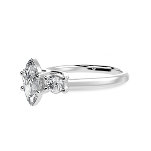 Jewelove™ Rings I VS / Women's Band only 30-Pointer Marquise Cut Solitaire Diamond Accents Platinum Ring JL PT 1236