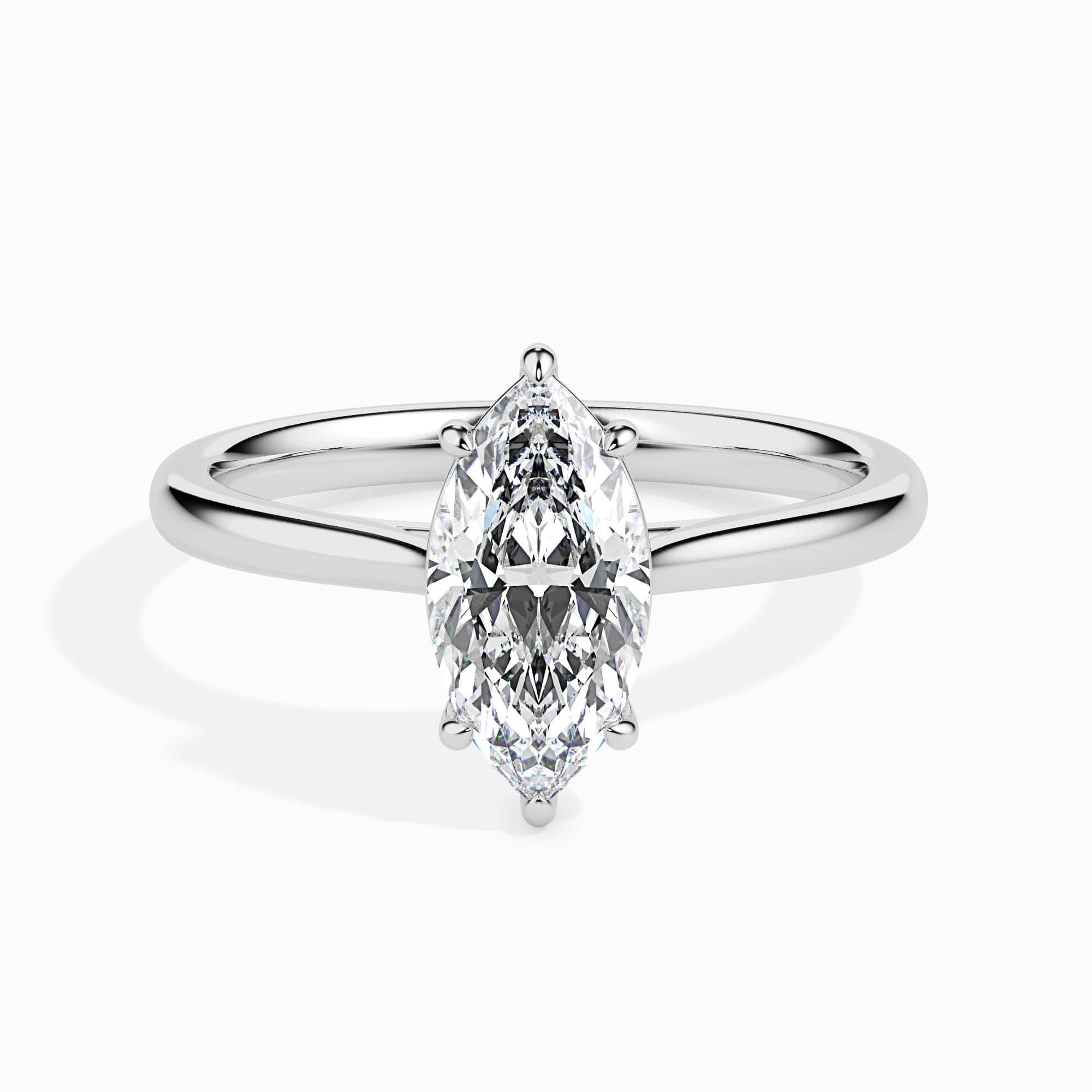 Jewelove™ Rings I VS / Women's Band only 30-Pointer Marquise Cut Solitaire Diamond Platinum Ring JL PT 19009