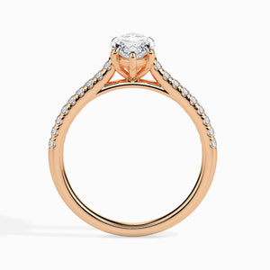 Jewelove™ Rings Women's Band only / VS I 30-Pointer Marquise Cut Solitaire Diamond Shank 18K Rose Gold Ring JL AU 19019R