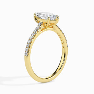 Jewelove™ Rings Women's Band only / VS I 30-Pointer Marquise Cut Solitaire Diamond Shank 18K Yellow Gold Ring JL AU 19019Y