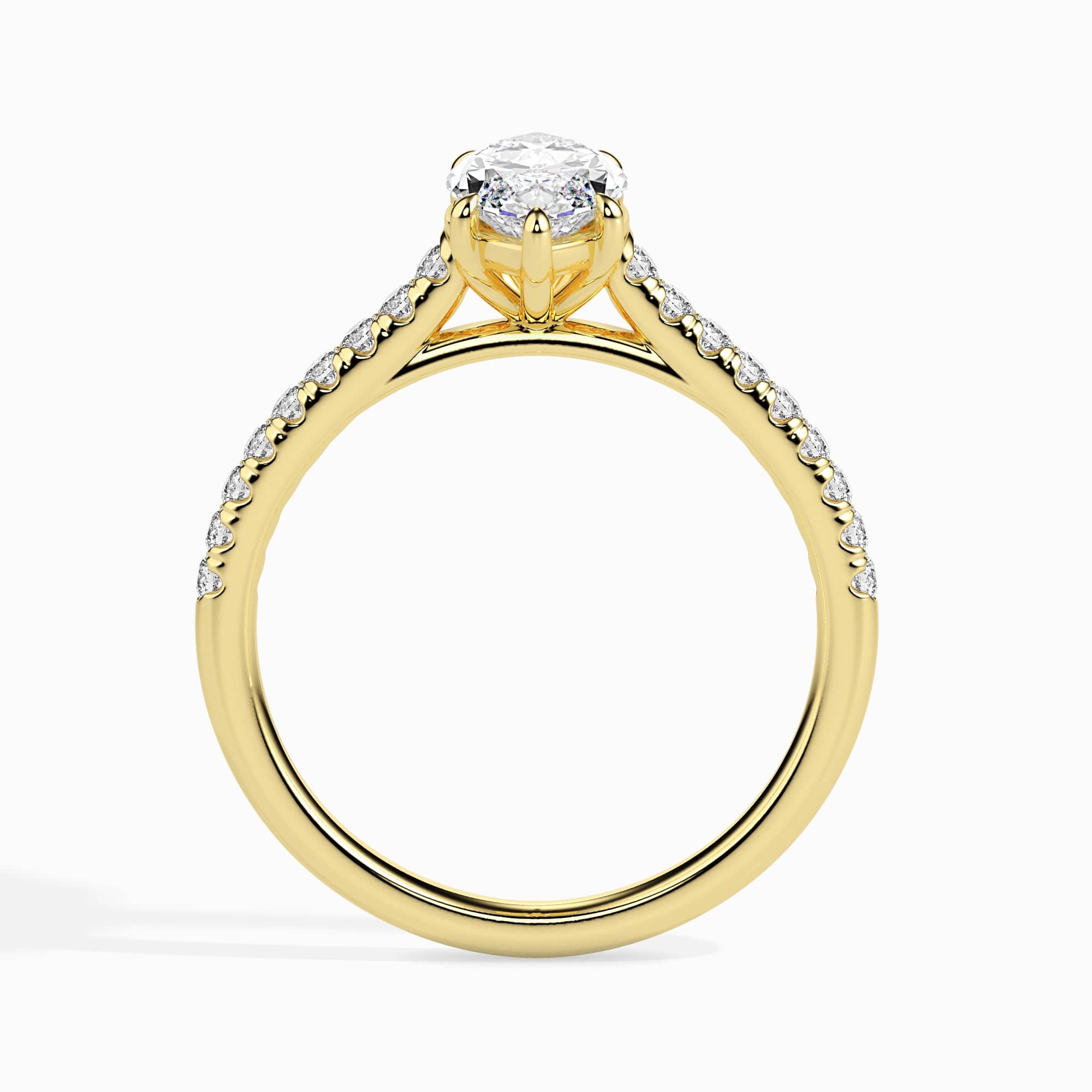 Jewelove™ Rings Women's Band only / VS I 30-Pointer Marquise Cut Solitaire Diamond Shank 18K Yellow Gold Ring JL AU 19019Y