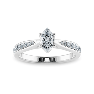 Jewelove™ Rings I VS / Women's Band only 30-Pointer Marquise Cut Solitaire Diamond Shank Platinum Ring JL PT 1282