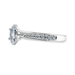 Jewelove™ Rings I VS / Women's Band only 30-Pointer Marquise Cut Solitaire Diamond Shank Platinum Ring JL PT 1282