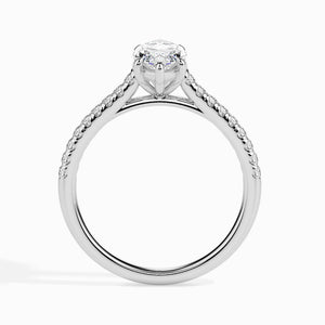 Jewelove™ Rings I VS / Women's Band only 30-Pointer Marquise Cut Solitaire Diamond Shank Platinum Ring JL PT 19019