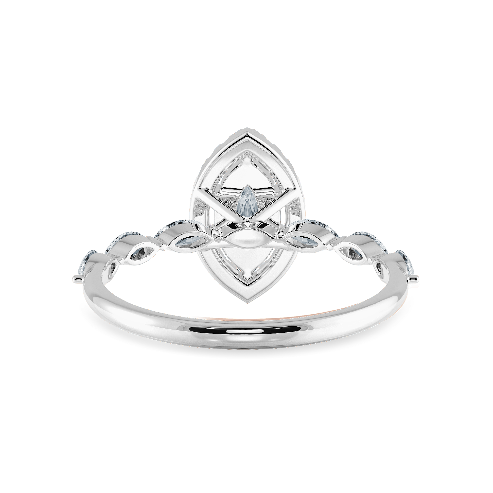 Jewelove™ Rings I VS / Women's Band only 30-Pointer Marquise Cut Solitaire Halo Diamond Accents Platinum Ring JL PT 1274