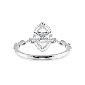 Jewelove™ Rings I VS / Women's Band only 30-Pointer Marquise Cut Solitaire Halo Diamond Accents Platinum Ring JL PT 1274