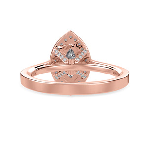 Jewelove™ Rings Women's Band only / VS I 30-Pointer Marquise Cut Solitaire Halo Diamond Shank 18K Rose Gold Ring JL AU 1326R