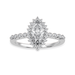 Jewelove™ Rings I VS / Women's Band only 30-Pointer Marquise Cut Solitaire Halo Diamond Shank Platinum Ring JL PT 1254