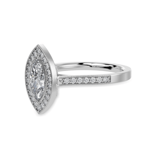 Jewelove™ Rings I VS / Women's Band only 30-Pointer Marquise Cut Solitaire Halo Diamond Shank Platinum Ring JL PT 1326