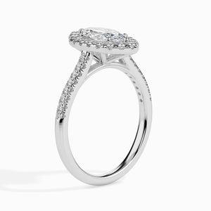 Jewelove™ Rings I VS / Women's Band only 30-Pointer Marquise Cut Solitaire Halo Diamond Shank Platinum Ring JL PT 19039