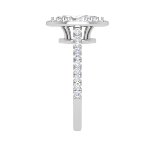 Jewelove™ Rings I VS / Women's Band only 30-Pointer Marquise Cut Solitaire Halo Diamond Shank Platinum Ring JL PT RH MQ 140