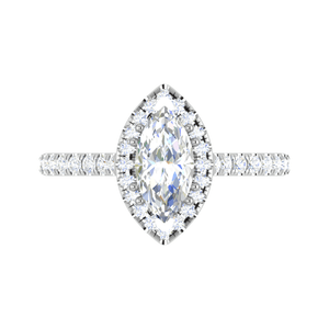 Jewelove™ Rings I VS / Women's Band only 30-Pointer Marquise Cut Solitaire Halo Diamond Shank Platinum Ring JL PT RH MQ 140