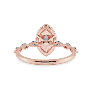 Jewelove™ Rings Women's Band only / VS I 30-Pointer Marquise Cut Solitaire Halo Diamonds Accents 18K Rose Gold Ring JL AU 1274R