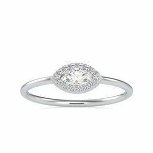 Jewelove™ Rings VS I / Women's Band only 30-Pointer Marquise Cut Solitaire Platinum Halo Diamond Ring JL PT 0700