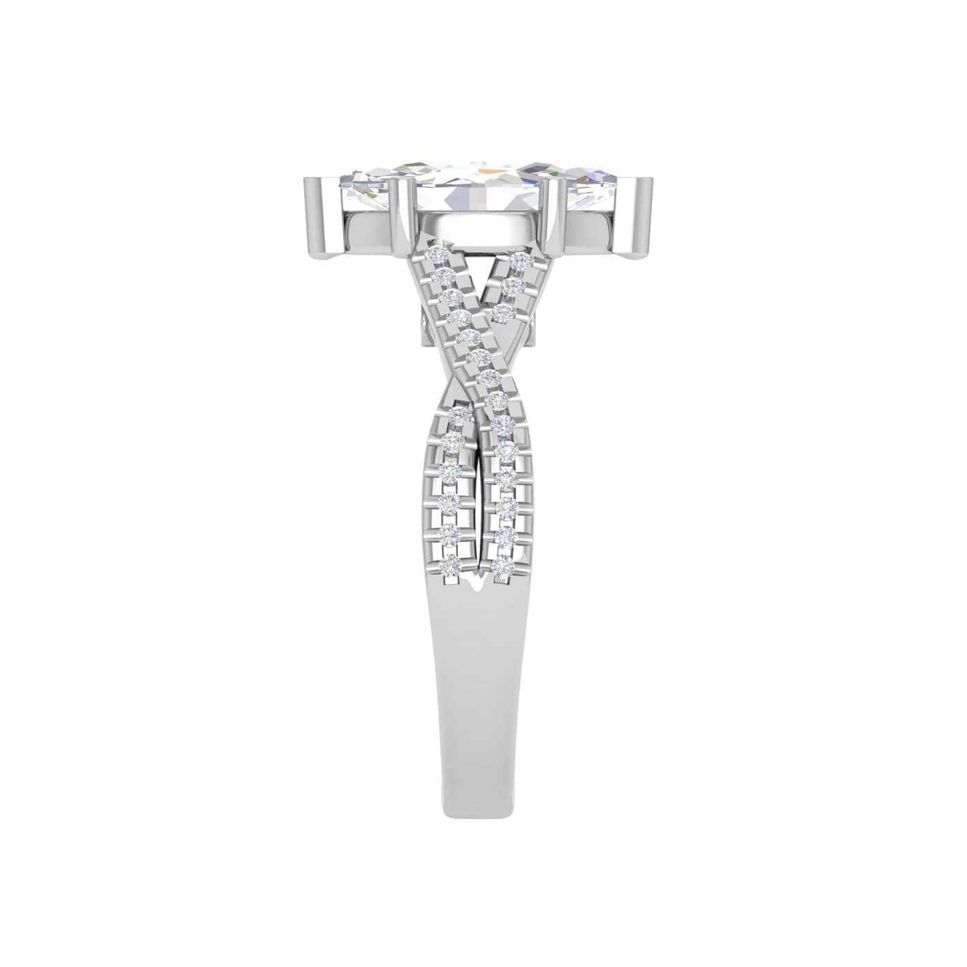 Jewelove™ J VS / Women's Band only 30-Pointer Marquise Solitaire Diamonds Twisted Shank Platinum Ring JL PT REPS1456