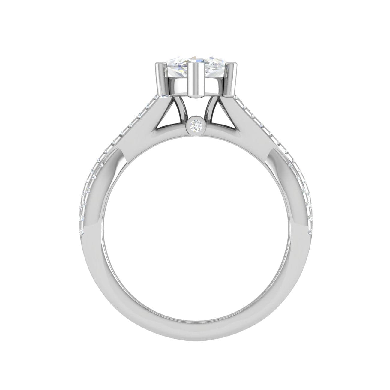 Jewelove™ J VS / Women's Band only 30-Pointer Marquise Solitaire Diamonds Twisted Shank Platinum Ring JL PT REPS1456