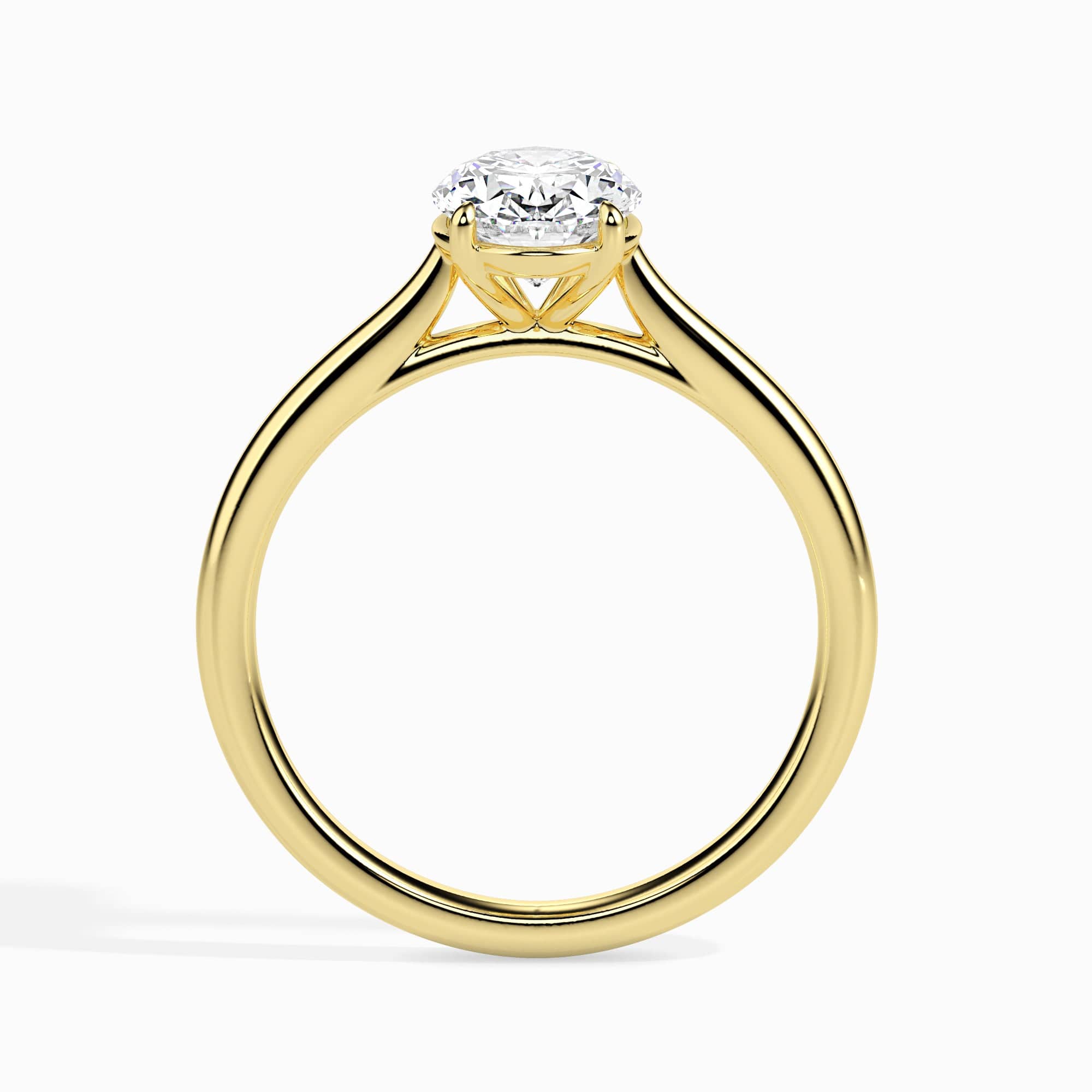 Jewelove™ Rings Women's Band only / VS I 30-Pointer Oval Cut Solitaire 18K Yellow Gold Ring JL AU 19004Y