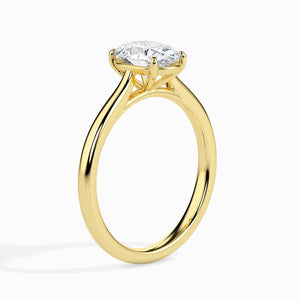 Jewelove™ Rings Women's Band only / VS I 30-Pointer Oval Cut Solitaire 18K Yellow Gold Ring JL AU 19004Y