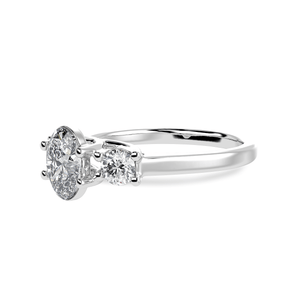 Jewelove™ Rings I VS / Women's Band only 30-Pointer Oval Cut Solitaire Diamond Accents Platinum Ring JL PT 1234