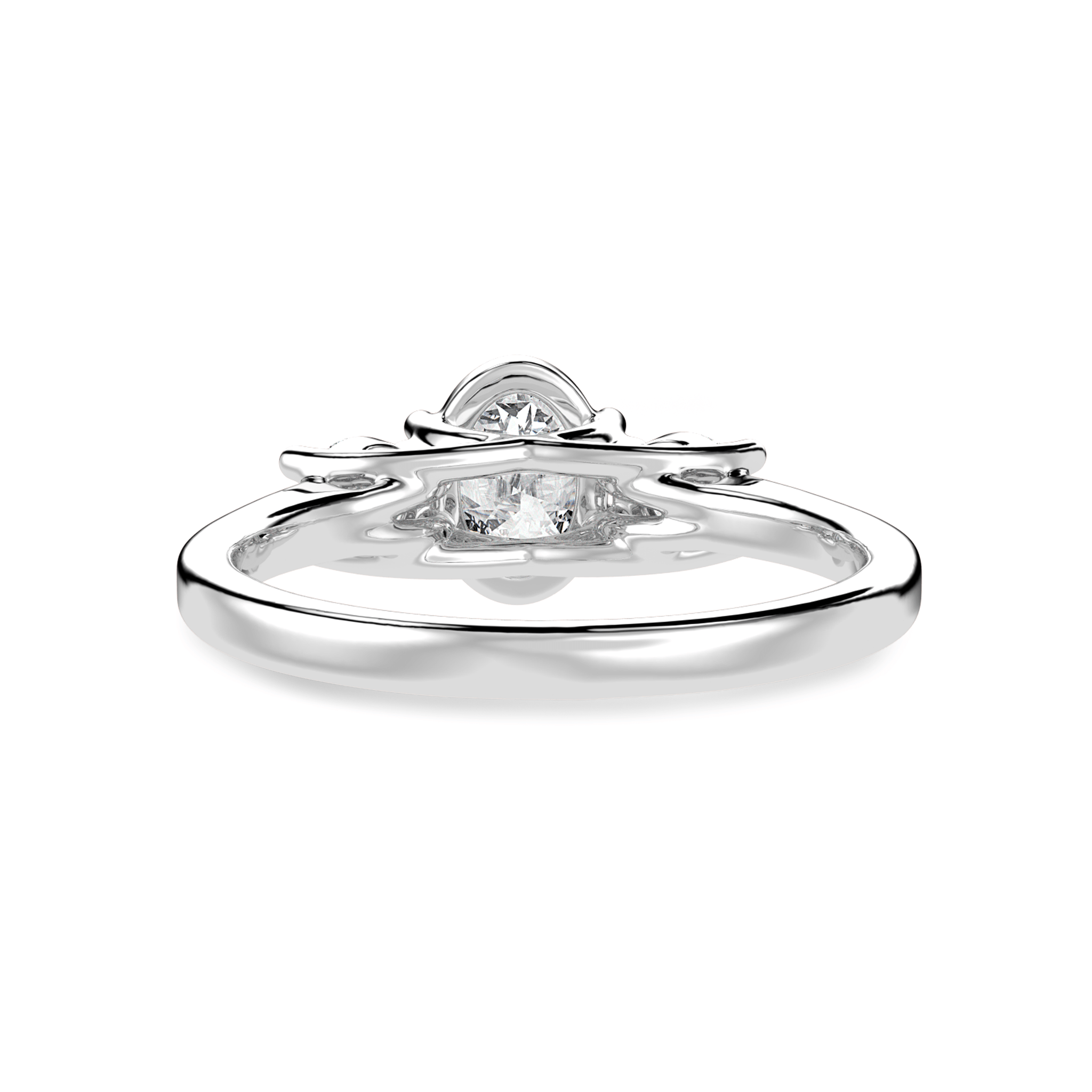 Jewelove™ Rings I VS / Women's Band only 30-Pointer Oval Cut Solitaire Diamond Accents Platinum Ring JL PT 1234