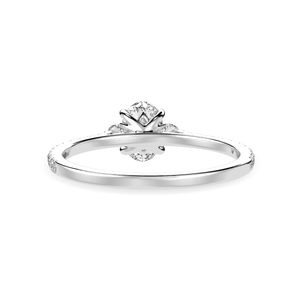 Jewelove™ Rings I VS / Women's Band only 30-Pointer Oval Cut Solitaire Diamond Accents Shank Platinum Ring JL PT 1244