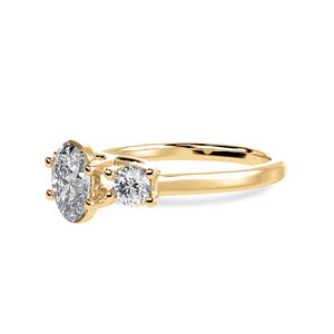 Jewelove™ Rings Women's Band only / VS I 30-Pointer Oval Cut Solitaire Diamond Accents18K Yellow Gold Ring JL AU 1234Y