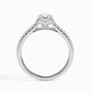 Jewelove™ Rings I VS / Women's Band only 30-Pointer Oval Cut Solitaire Diamond Shank Platinum Ring JL PT 19014