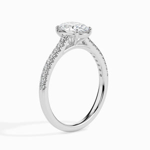 Jewelove™ Rings I VS / Women's Band only 30-Pointer Oval Cut Solitaire Diamond Shank Platinum Ring JL PT 19014