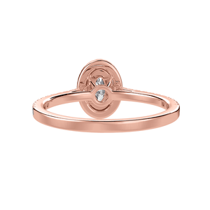 Jewelove™ Rings Women's Band only / VS I 30-Pointer Oval Cut Solitaire Halo Diamond Shank 18K Rose Gold Ring JL AU 1291R