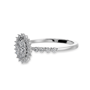 Jewelove™ Rings I VS / Women's Band only 30-Pointer Oval Cut Solitaire Halo Diamond Shank Platinum Ring JL PT 1252