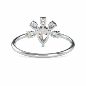 Jewelove™ Rings VS I / Women's Band only 30-Pointer Pear Cut Solitaire Designer Platinum Diamond Ring JL PT 0673