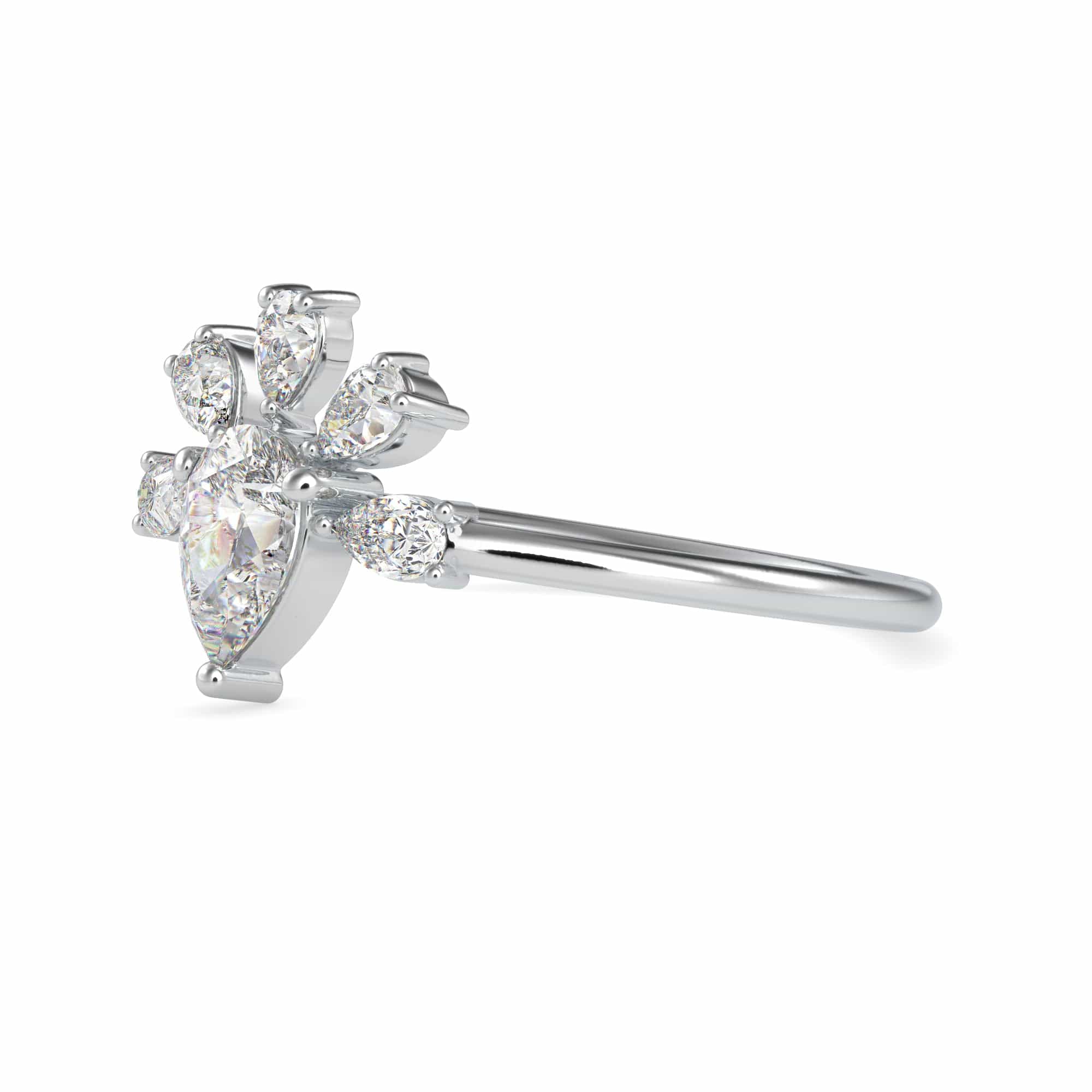 Jewelove™ Rings VS I / Women's Band only 30-Pointer Pear Cut Solitaire Designer Platinum Diamond Ring JL PT 0673