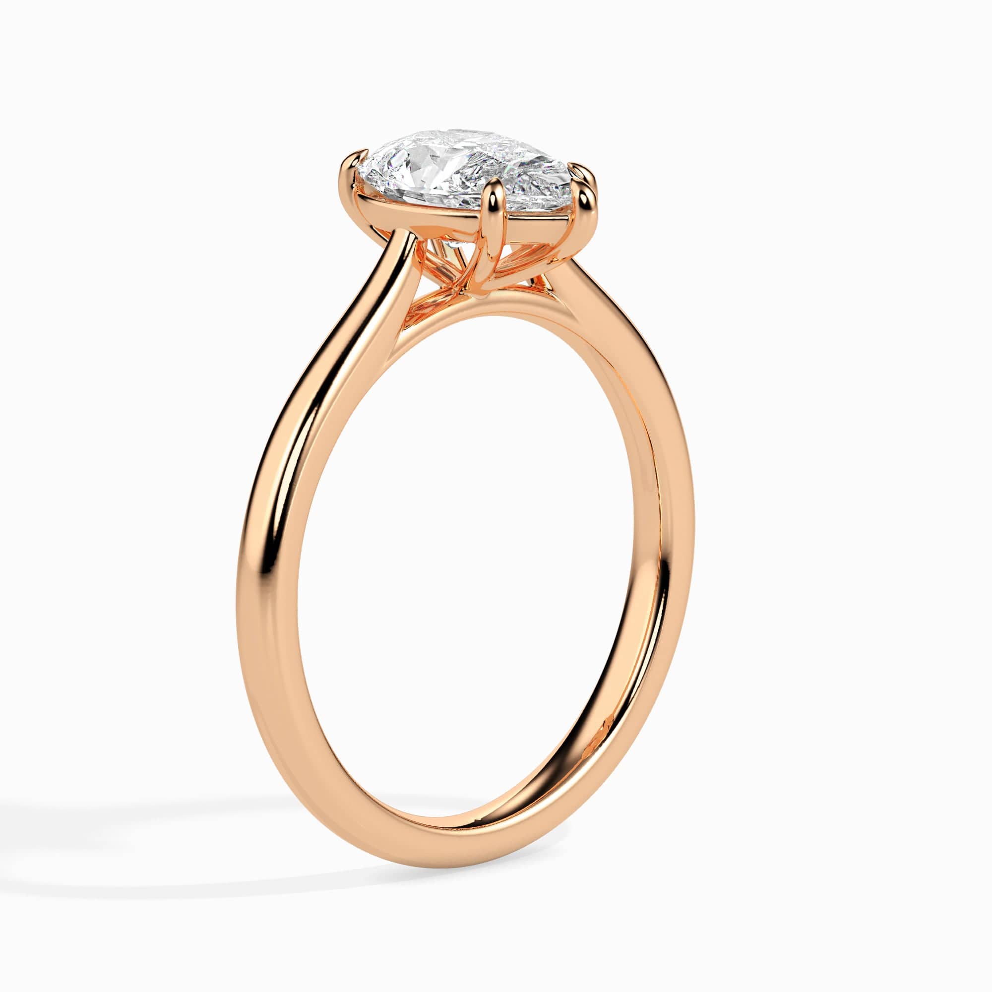 Jewelove™ Rings Women's Band only / VS I 30-Pointer Pear Cut Solitaire Diamond 18K Rose Gold Ring JL AU 19010R