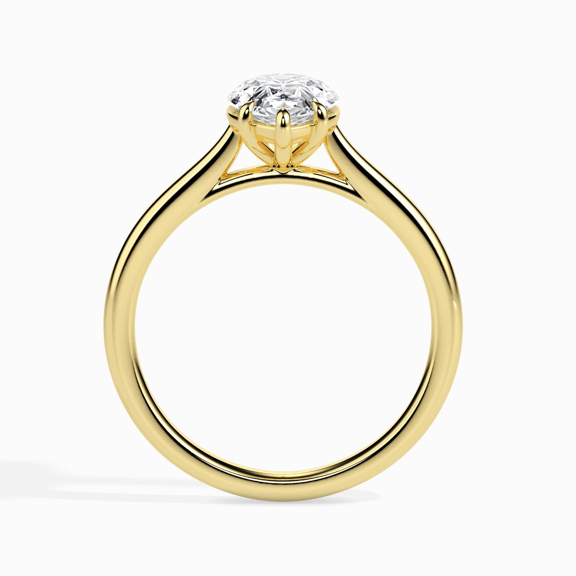 Jewelove™ Rings Women's Band only / VS I 30-Pointer Pear Cut Solitaire Diamond 18K Yellow Gold Ring JL AU 19010Y