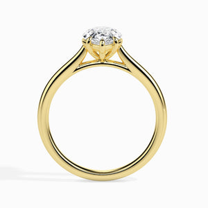 Jewelove™ Rings Women's Band only / VS I 30-Pointer Pear Cut Solitaire Diamond 18K Yellow Gold Ring JL AU 19010Y