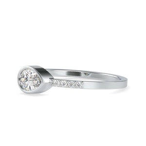 Jewelove™ Rings VS I / Women's Band only 30-Pointer Pear Cut Solitaire Diamond Accents Platinum Ring JL PT 0682