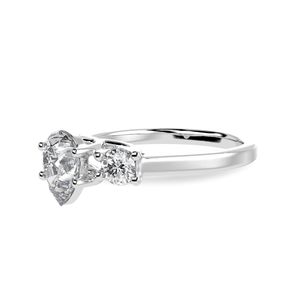 Jewelove™ Rings I VS / Women's Band only 30-Pointer Pear Cut Solitaire Diamond Accents Platinum Ring JL PT 1235