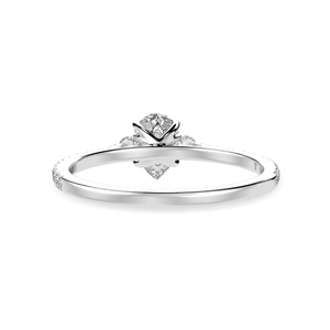 Jewelove™ Rings I VS / Women's Band only 30-Pointer Pear Cut Solitaire Diamond Accents Shank Platinum Ring JL PT 1245