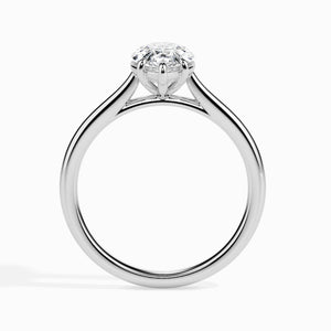 Jewelove™ Rings I VS / Women's Band only 30-Pointer Pear Cut Solitaire Diamond Platinum Ring JL PT 19010