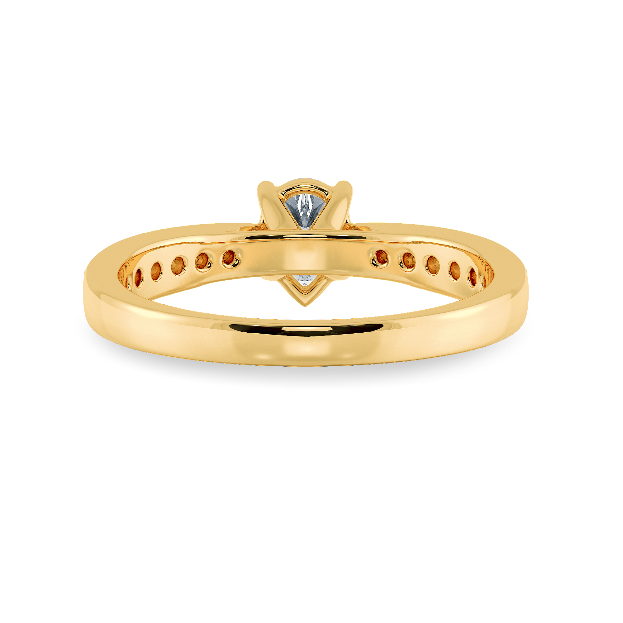 Jewelove™ Rings Women's Band only / VS I 30-Pointer Pear Cut Solitaire Diamond Shank 18K Yellow Gold Ring JL AU 1284Y