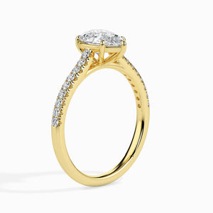 Jewelove™ Rings Women's Band only / VS I 30-Pointer Pear Cut Solitaire Diamond Shank 18K Yellow Gold Ring JL AU 19020Y