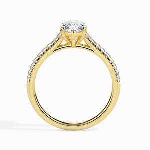 Jewelove™ Rings Women's Band only / VS I 30-Pointer Pear Cut Solitaire Diamond Shank 18K Yellow Gold Ring JL AU 19020Y