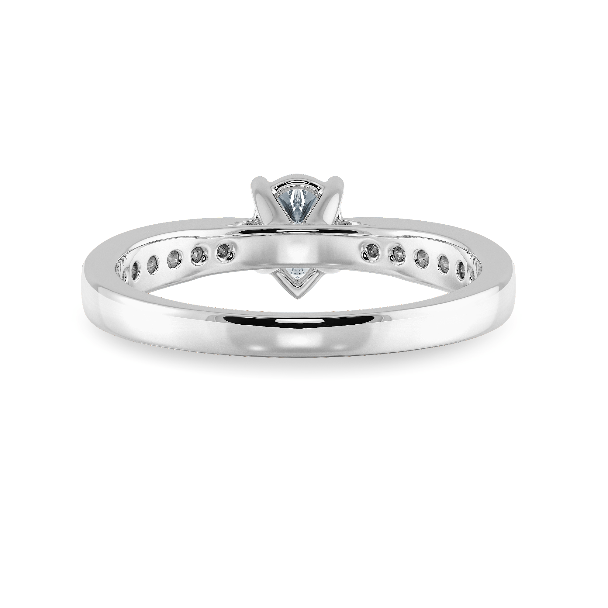 Jewelove™ Rings I VS / Women's Band only 30-Pointer Pear Cut Solitaire Diamond Shank Platinum Ring JL PT 1284