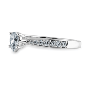 Jewelove™ Rings I VS / Women's Band only 30-Pointer Pear Cut Solitaire Diamond Shank Platinum Ring JL PT 1284